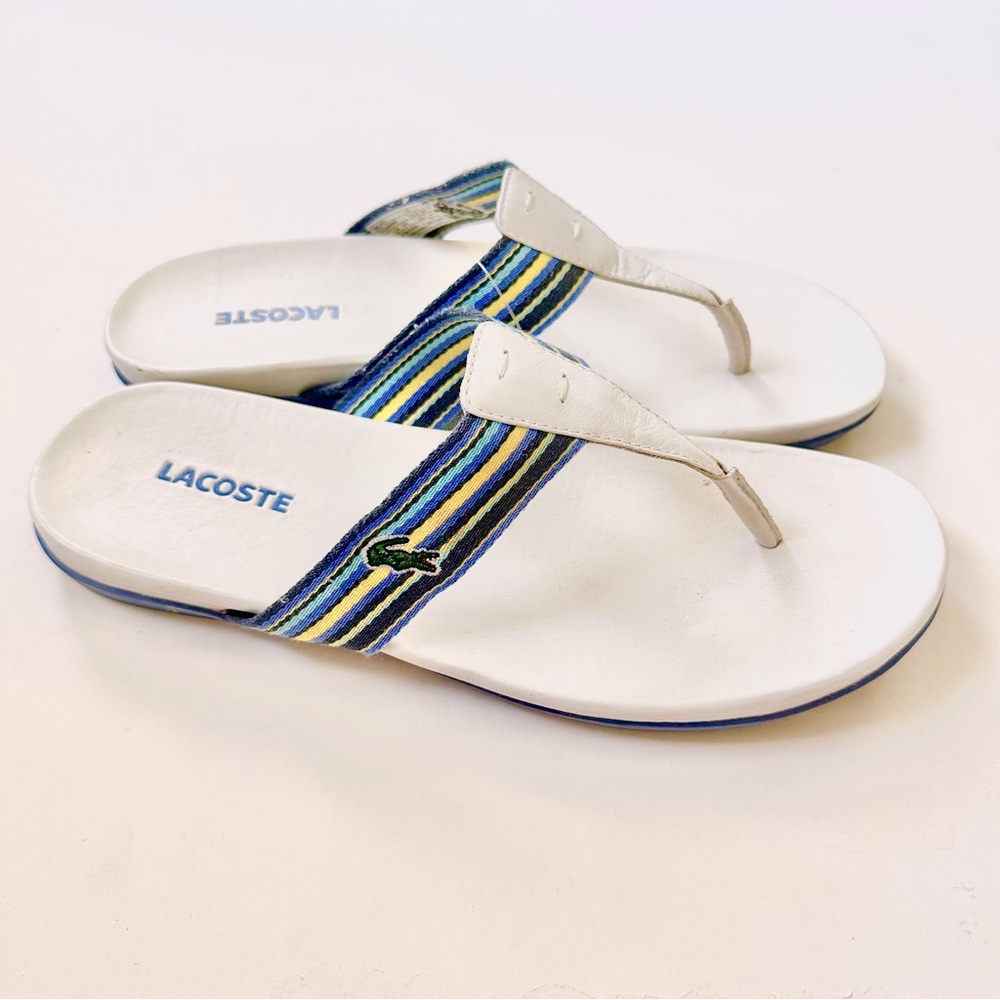 Lacoste Stripe Flip Flop Sandals